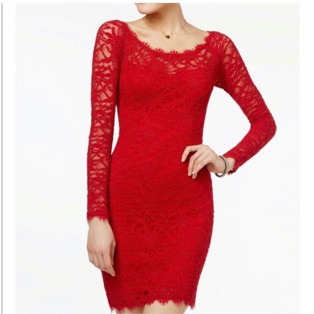 Jump Apparel red bodycon lace dress NWOT